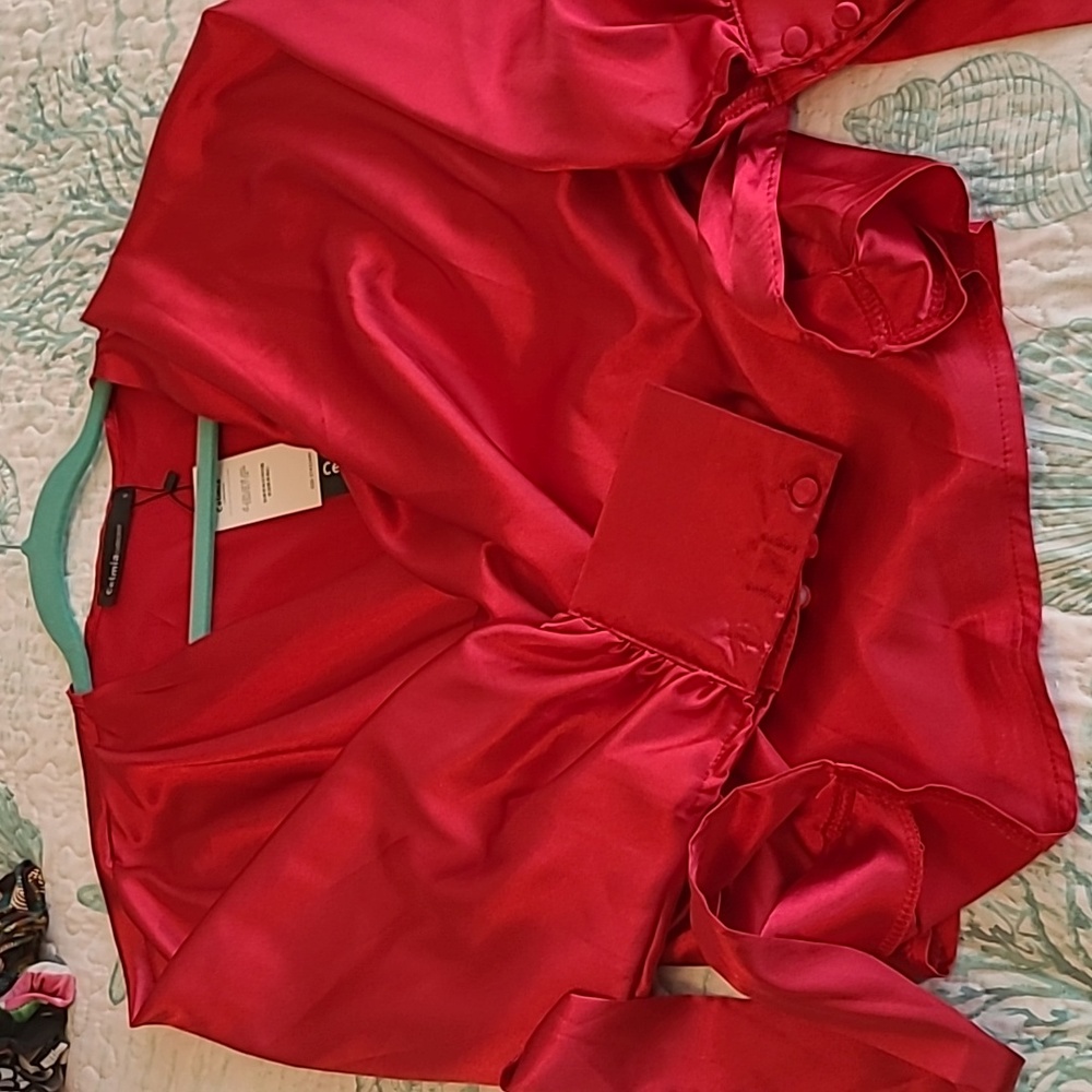 Satin Red Blouse